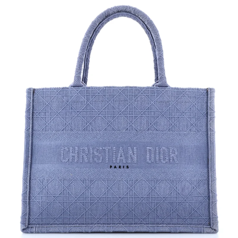 Christian Dior handbags with a back - pocket for quick storageBook Tote Cannage Embroidered Canvas Medium