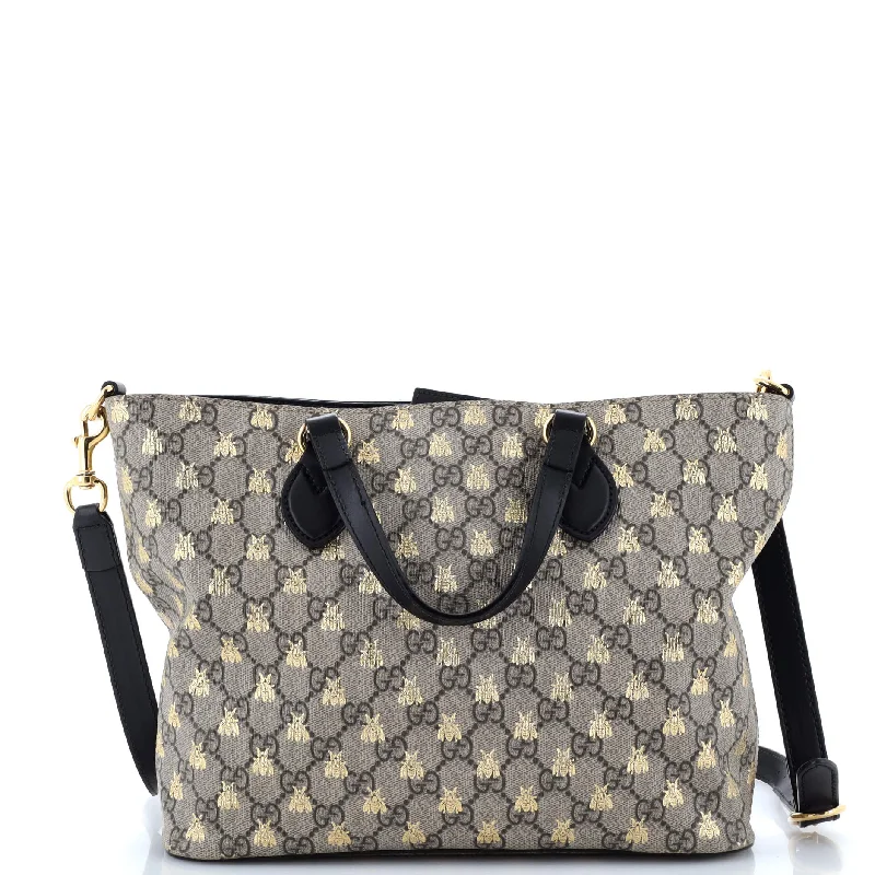 Gucci handbags for women with a metal - framed claspConvertible Soft Tote Printed GG Coated Canvas Medium