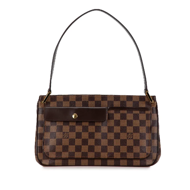 Louis Vuitton Alma bags with a detachable shoulder strap for versatilityBrown Louis Vuitton Damier Ebene Aubagne Shoulder Bag