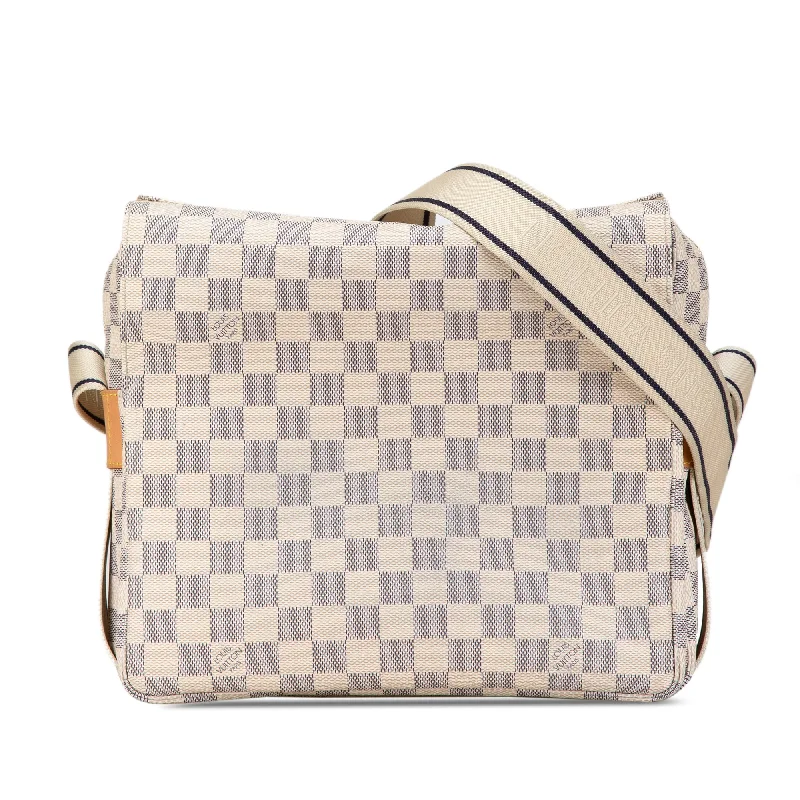 Louis Vuitton bags with a zippered interior pocket for better organizationWhite Louis Vuitton Damier Azur Naviglio Crossbody Bag