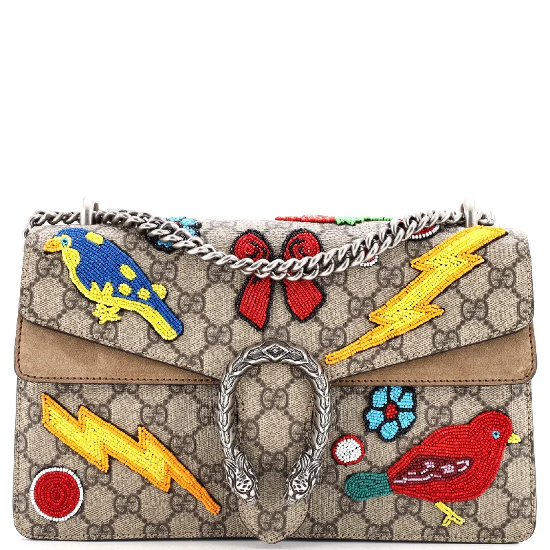 Women Gucci bags with a magnetic snap closure for easy accessDionysus Bag Embellished GG Coated Canvas Small