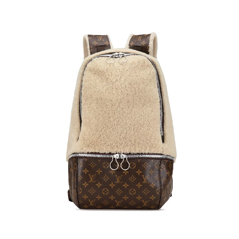 Ladies Louis Vuitton shoulder bags with a wide - width strap for comfortBrown Louis Vuitton Marc Newson Monogram Shearling Backpack