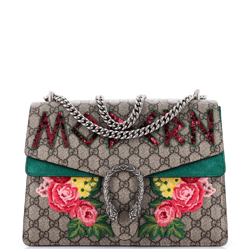 Gucci tote bags for women with a double - handle designDionysus Bag Embellished GG Coated Canvas Medium