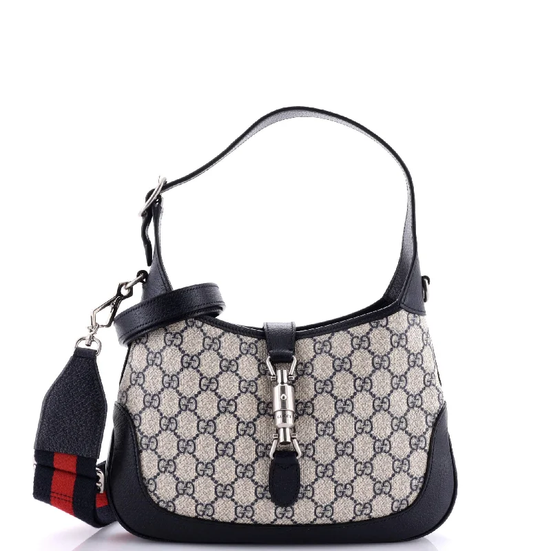 Gucci crossbody bags for women with adjustable leather strapsWeb Strap Jackie 1961 Hobo GG Coated Canvas Small