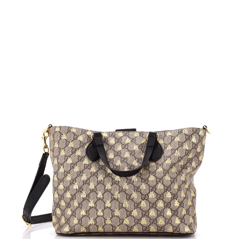 Ladies Gucci shoulder bags with a wide - width strapConvertible Soft Tote Printed GG Coated Canvas Small