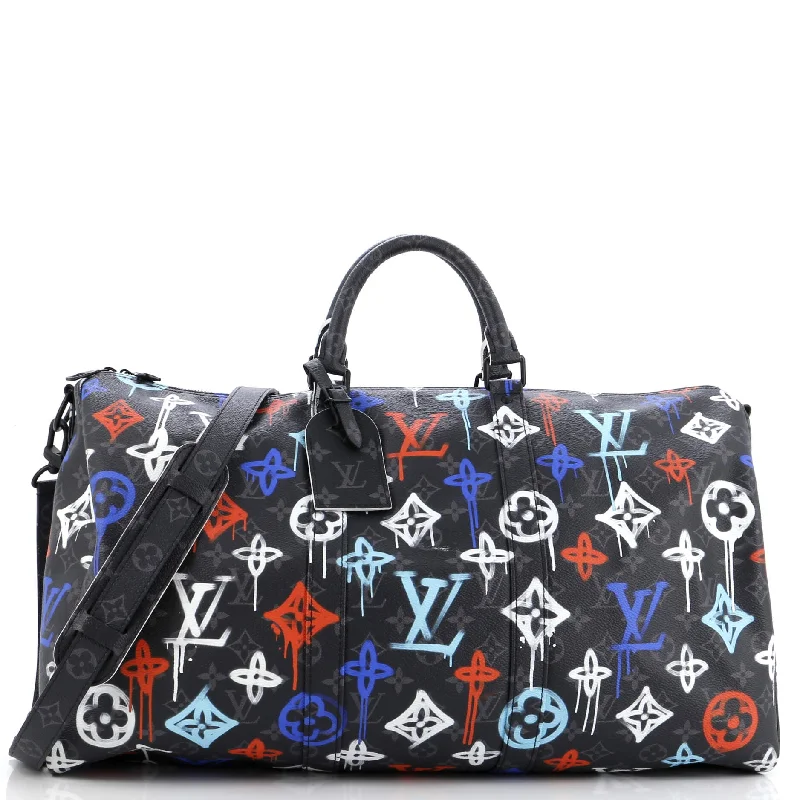 Small - sized Louis Vuitton Pochette Metis bags for a compact carryKeepall Bandouliere Bag Graffiti Monogram Eclipse Canvas 50