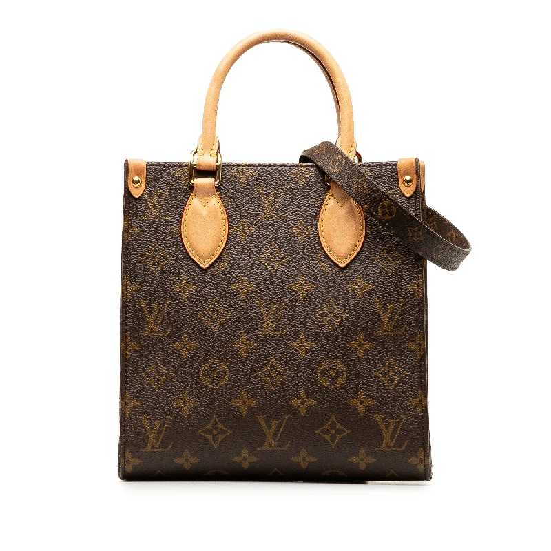 Louis Vuitton bags with a front - zip pocket for small items like keysBrown Louis Vuitton Monogram Sac Plat BB Satchel