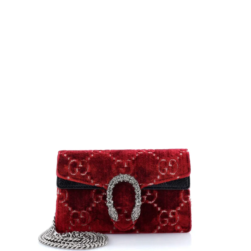 Gucci handbags for women with a patent - leather finishDionysus Bag GG Velvet Super Mini