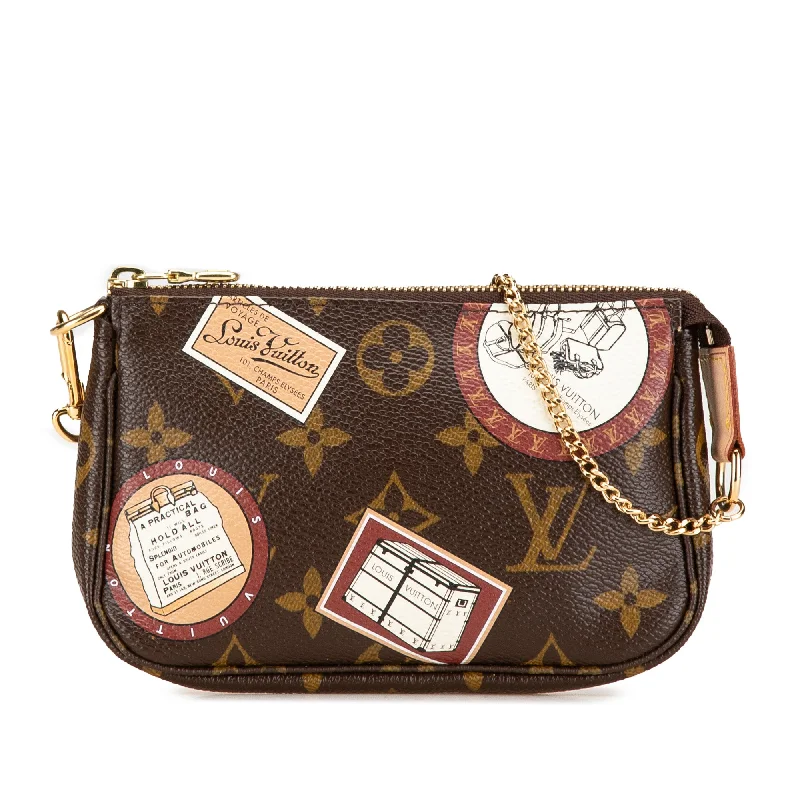 Louis Vuitton handbags with a metal - framed clasp for durabilityBrown Louis Vuitton Monogram Patch Mini Pochette Accessoires Handbag