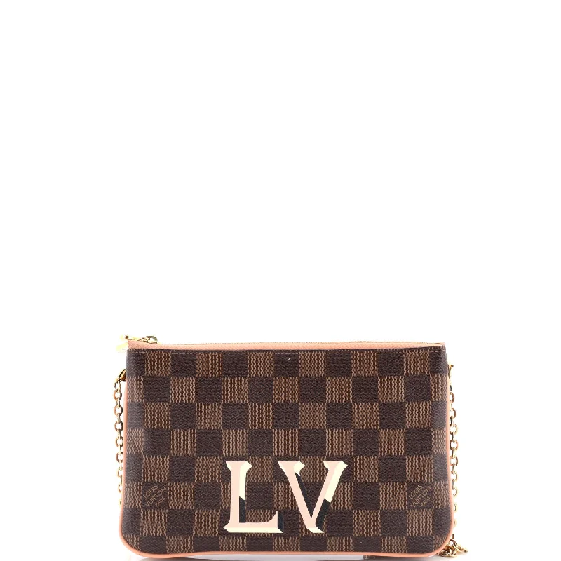 Louis Vuitton bags with a magnetic snap closure for easy accessDouble Zip Pochette Damier