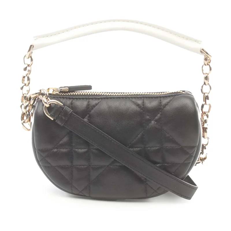 Christian Dior bags with a zip - top closure and multiple compartmentsBlack Dior Micro Lambskin Cannage Dior Vibe Hobo Satchel