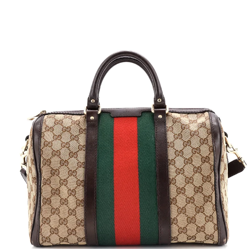 Gucci tote bags for women with a printed Gucci logoVintage Web Boston Bag GG Canvas Medium