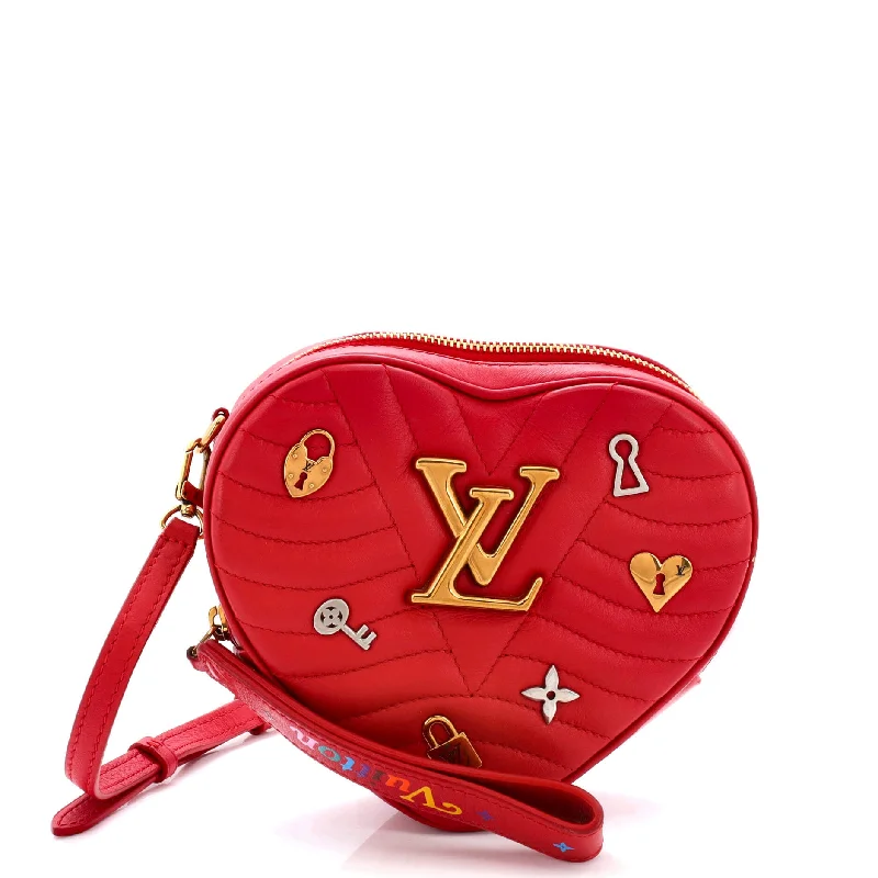 Louis Vuitton crossbody bags with a woven leather strap for textureNew Wave Heart Crossbody Bag Limited Edition Love Lock Quilted Leather