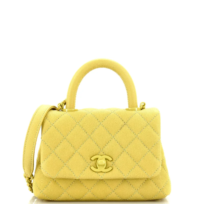 Christian Dior bags with a quilted pattern and gold - toned hardwareCoco Top Handle Bag Quilted Caviar Extra Mini