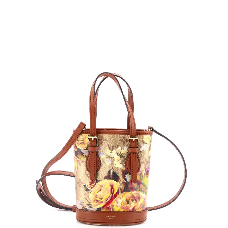 Ladies Louis Vuitton shoulder bags with a wide - width strap for comfortBucket Bag Limited Edition Garden Monogram Canvas Nano