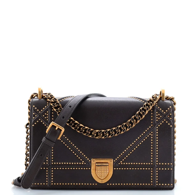 Christian Dior Saddle bags with a patent leather finish for a shiny lookDiorama Flap Bag Studded Leather Medium