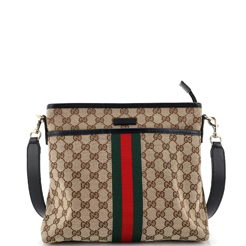 Women Gucci tote bags in GG Supreme canvas for a branded feelFront Pocket Web Messenger GG Canvas Small