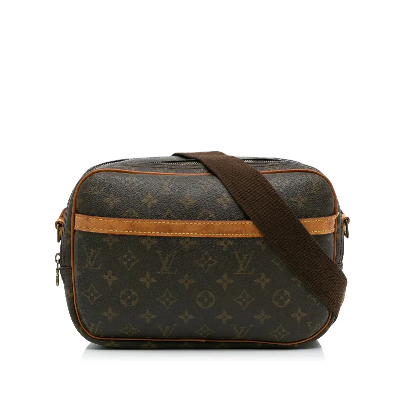 Louis Vuitton bags with a front - flap pocket for quick - access itemsBrown Louis Vuitton Monogram Reporter PM Crossbody Bag