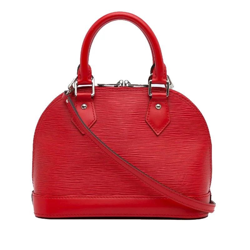 Louis Vuitton handbags with a patent - leather finish for a shiny lookRed Louis Vuitton Epi Alma BB Satchel