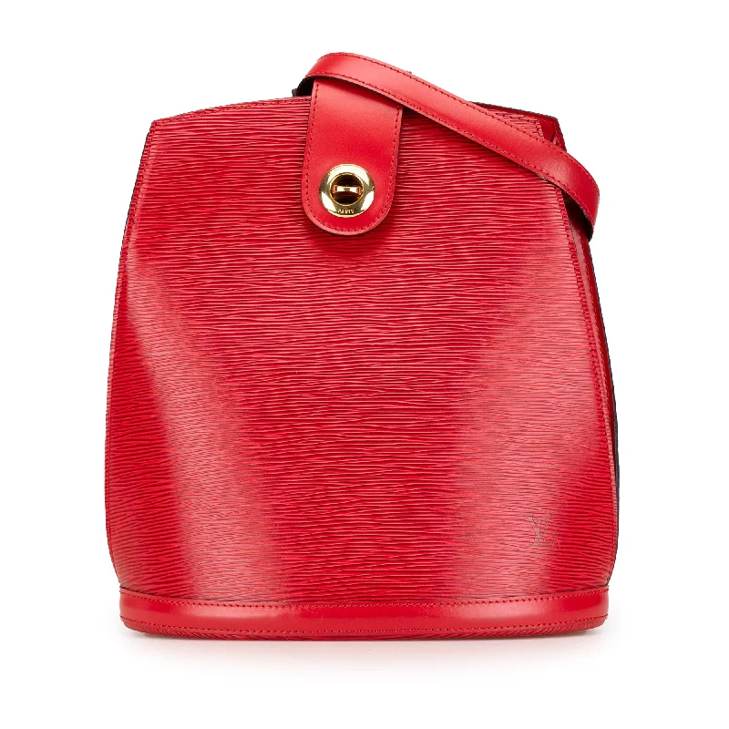 Louis Vuitton bags with a magnetic snap closure for easy accessRed Louis Vuitton Epi Cluny Shoulder Bag