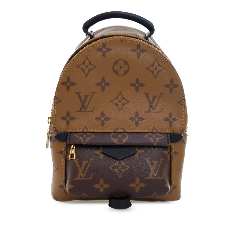 Ladies Louis Vuitton Petite Malle bags with a star - shaped charm for cutenessBrown Louis Vuitton Monogram Reverse Mini Palm Springs Backpack