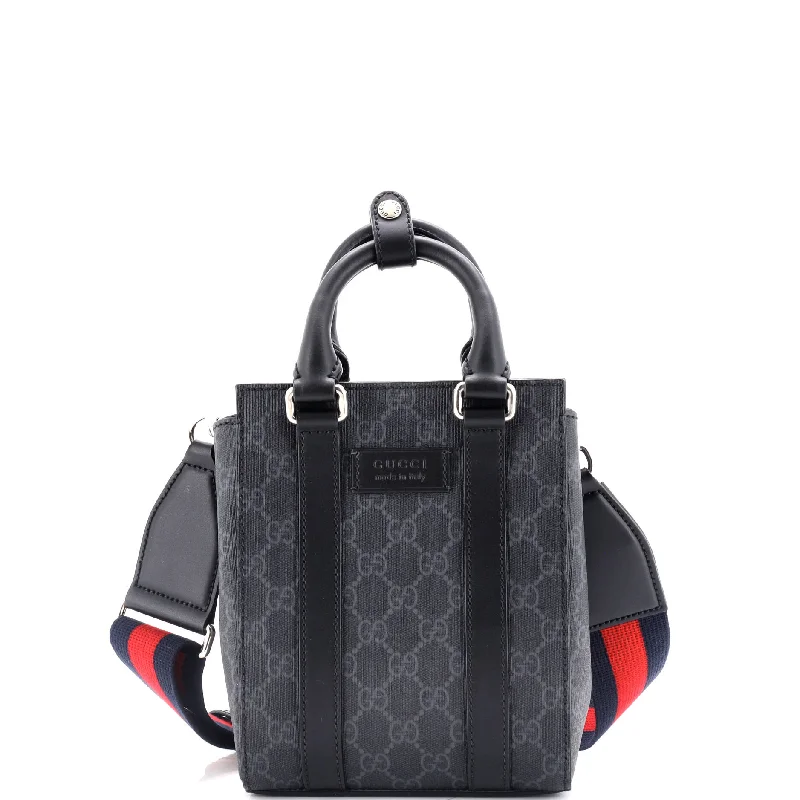 Gucci handbags for women with a back - zip pocketConvertible Web Open Tote GG Coated Canvas Mini