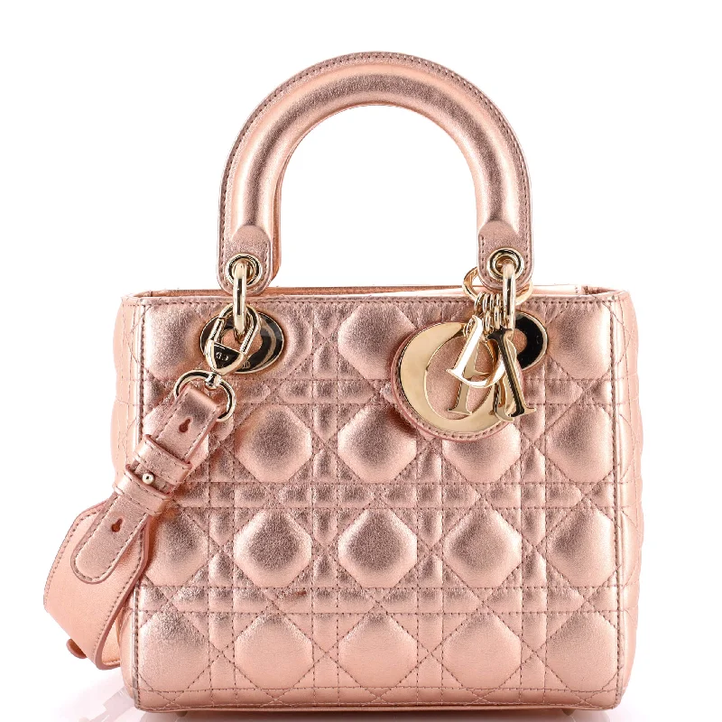 Stylish Christian Dior shoulder bags with a tassel - adorned zipperMy ABCDior Lady Dior Bag Metallic Cannage Quilt Leather