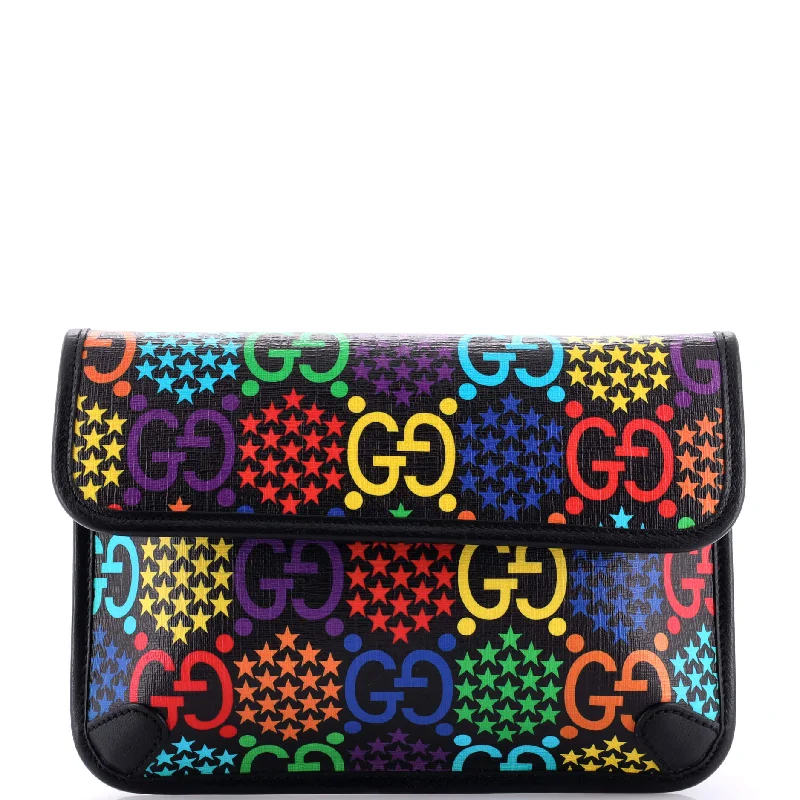 Women Gucci bags with a zip - around closure for securityBelt Bag Psychedelic Print GG Coated Canvas