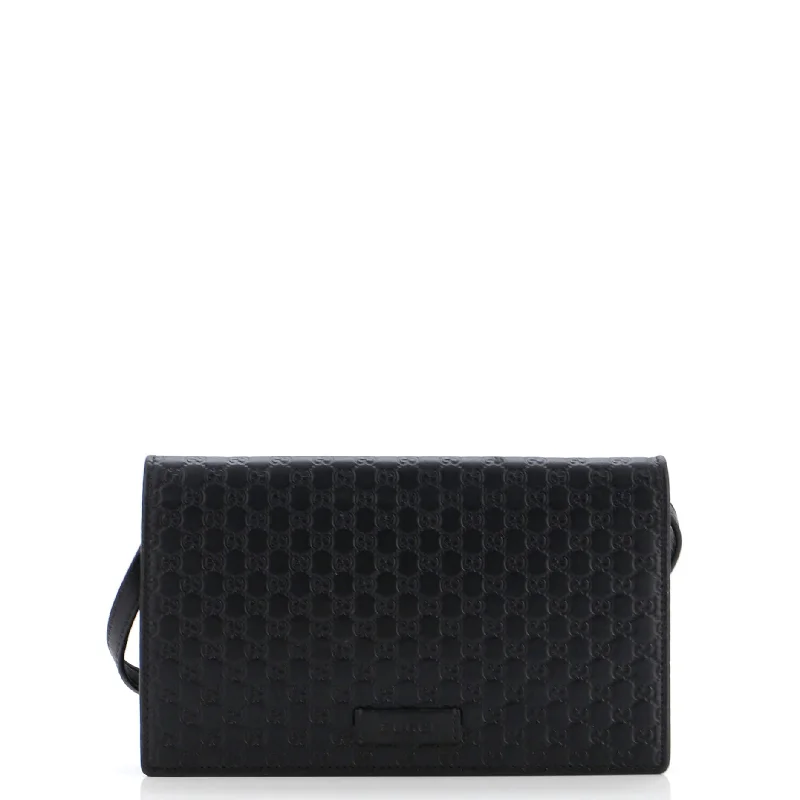 Christian Dior crossbody bags with a front - flap pocket for easy accessWallet on Strap Microguccissima Leather