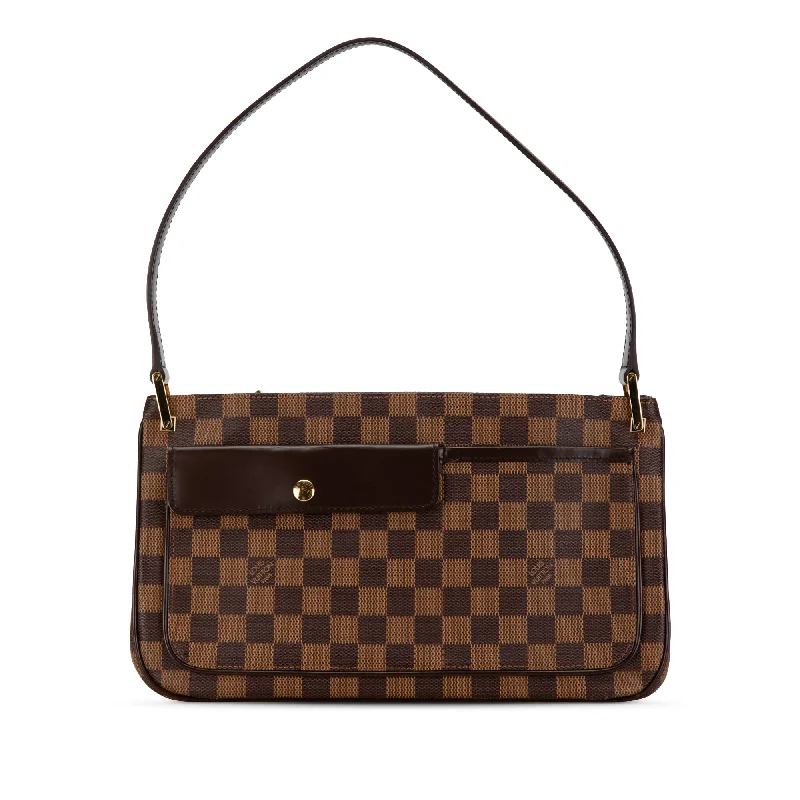 Louis Vuitton handbags with a patent - leather finish for a shiny lookBrown Louis Vuitton Damier Ebene Aubagne Shoulder Bag