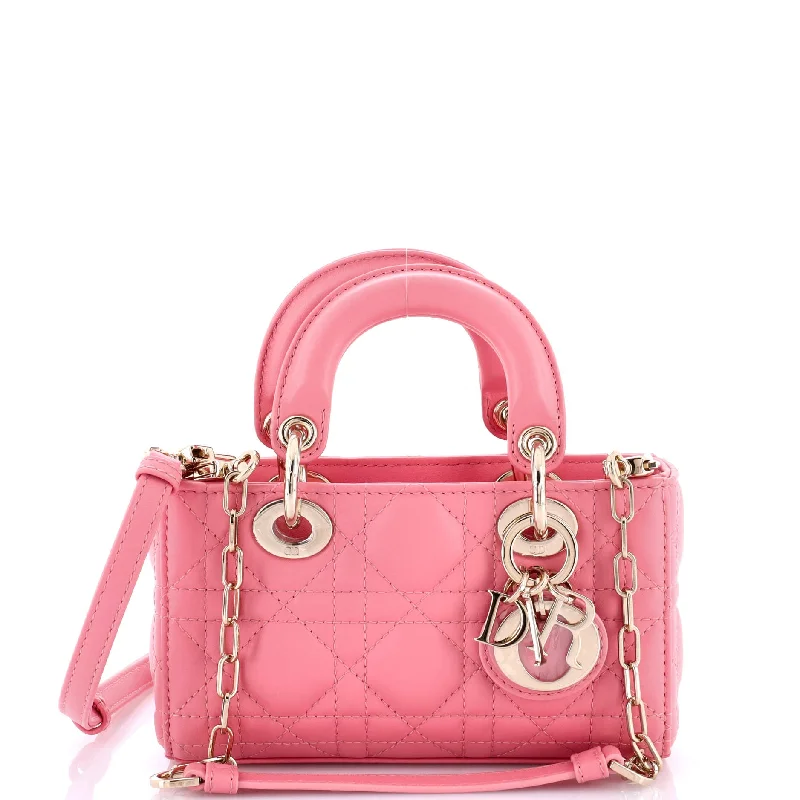 Christian Dior bags with a zip - top closure and multiple compartmentsLady D-Joy Bag Cannage Quilt Lambskin Micro