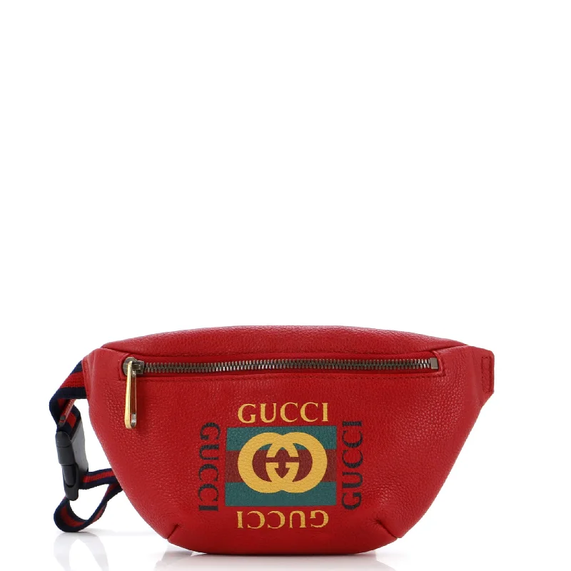 Gucci backpacks for women with a sleek silhouetteLogo Belt Bag Printed Leather Small