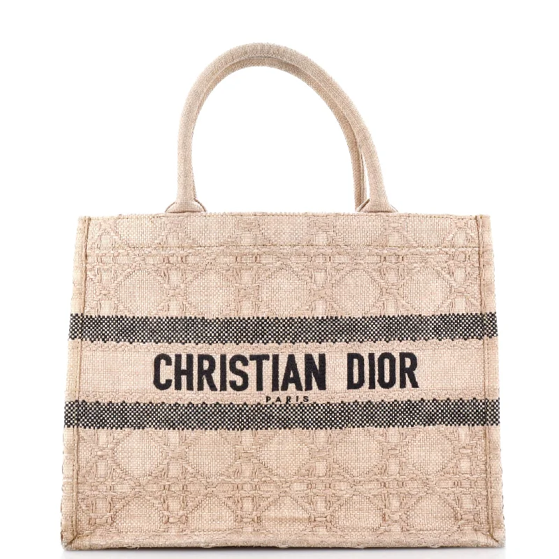 Fashion - forward Christian Dior tote bags for the modern womanBook Tote Cannage Embroidered Raffia Medium