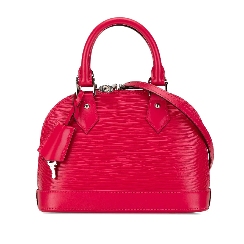 Louis Vuitton handbags with a metal - framed clasp for durabilityPink Louis Vuitton Epi Alma BB Satchel