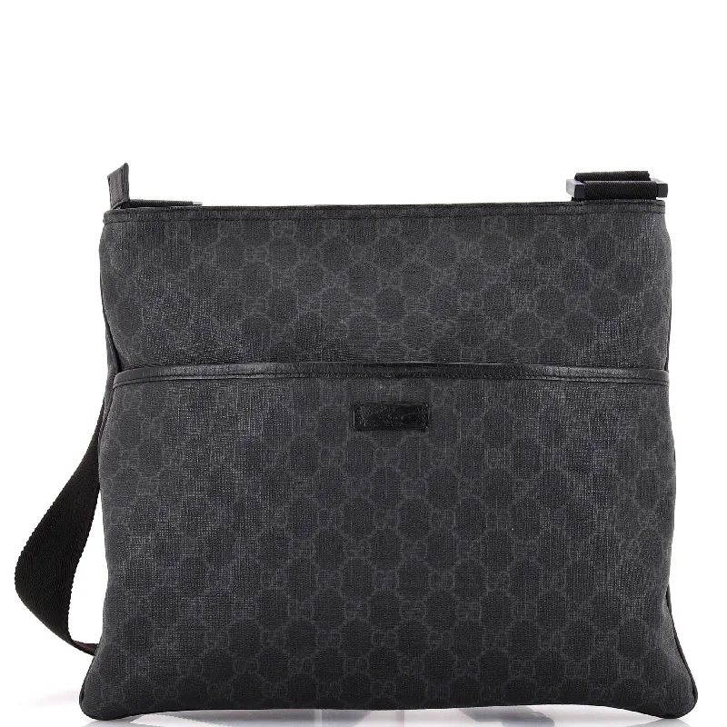 Gucci tote bags for women with a double - handle designFlat Messenger Bag GG Coated Canvas Large