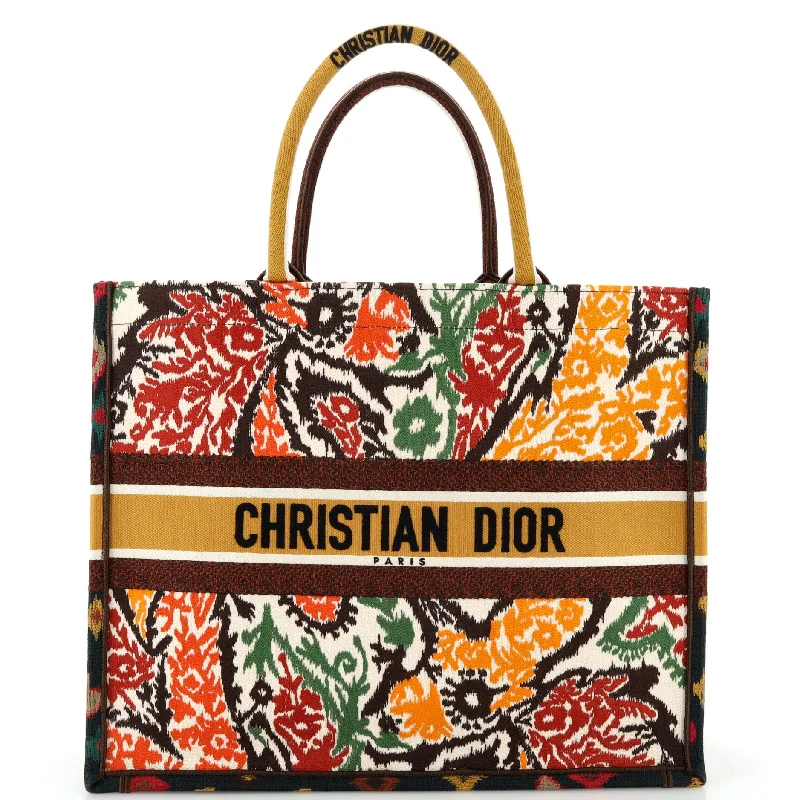 Contemporary Christian Dior handbags with a unique shapeBook Tote Embroidered Canvas Large