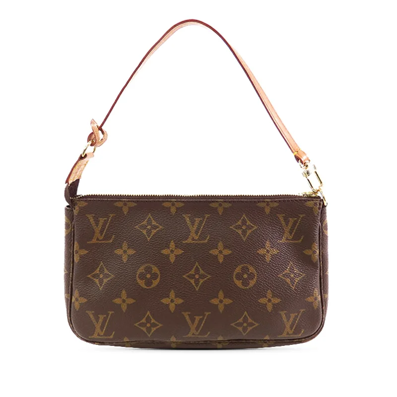 Louis Vuitton bags with a front - flap pocket for quick - access itemsBrown Louis Vuitton Monogram Pochette Accessoires Shoulder Bag