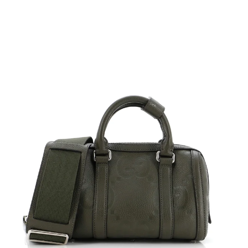 Ladies Gucci shoulder bags with a single - handle designDuffle Bag Jumbo GG Embossed Leather Mini