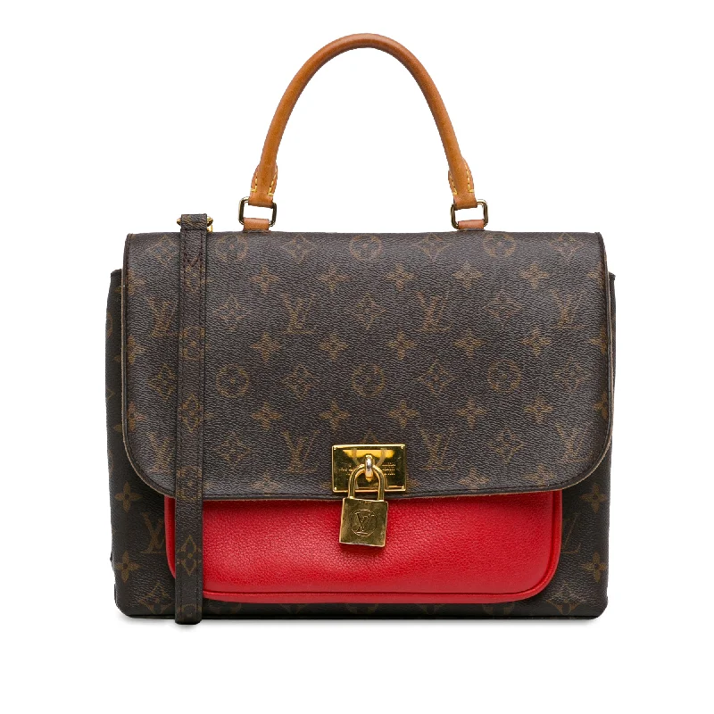 Ladies Louis Vuitton Capucines bags with gold - toned hardwareBrown Louis Vuitton Monogram Marignan Satchel