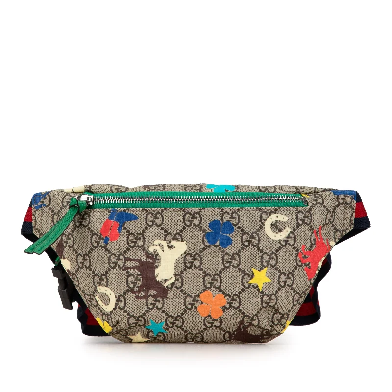 Gucci tote bags for women with a printed Gucci logoBrown Gucci GG Supreme Kids Ranch Belt Bag