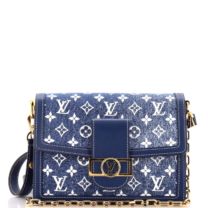 Louis Vuitton backpacks with a hidden back pocket for securityDauphine Shoulder Bag Monogram Jacquard Denim MM