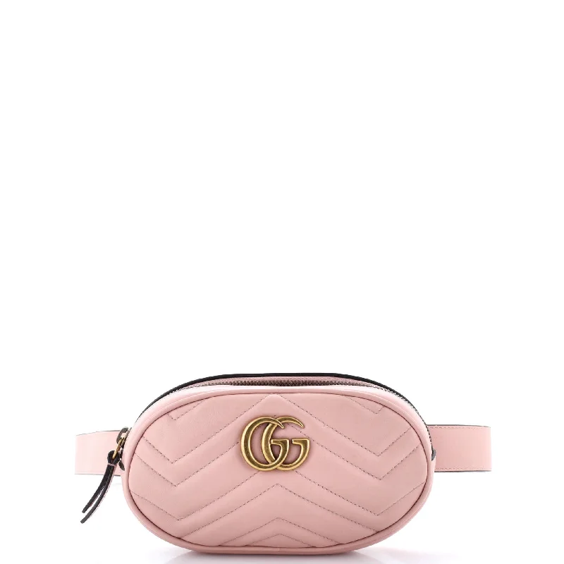 Women Gucci Sylvie bags with a monogram - embossed leatherGG Marmont Belt Bag Matelasse Leather