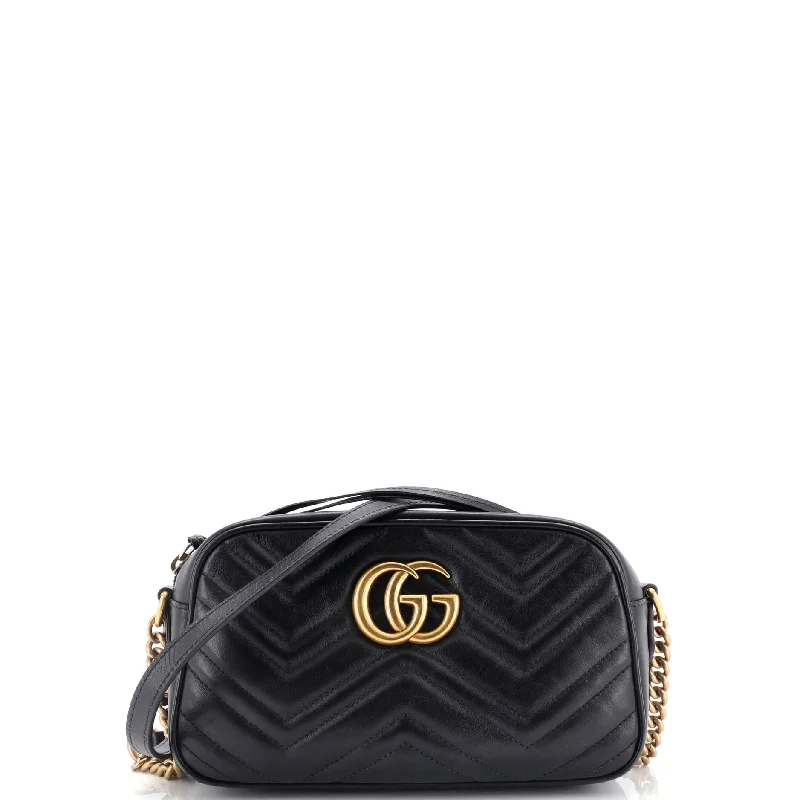 Gucci Marmont bags for women with quilted leather exteriorsGG Marmont Shoulder Bag Matelasse Leather Small