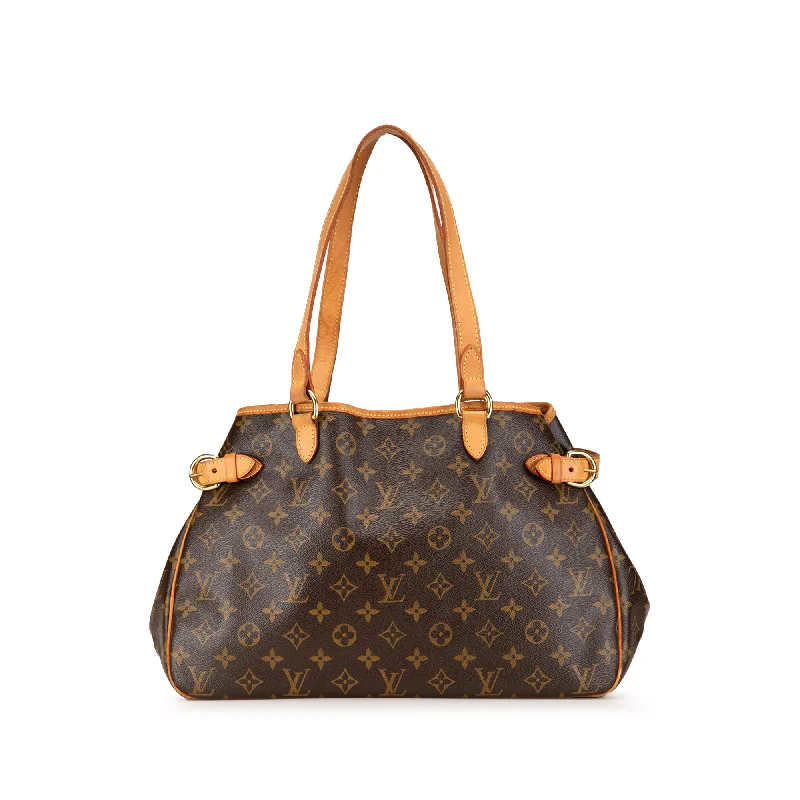 Ladies Louis Vuitton Petite Malle bags with a star - shaped charm for cutenessBrown Louis Vuitton Monogram Batignolles Horizontal Tote Bag