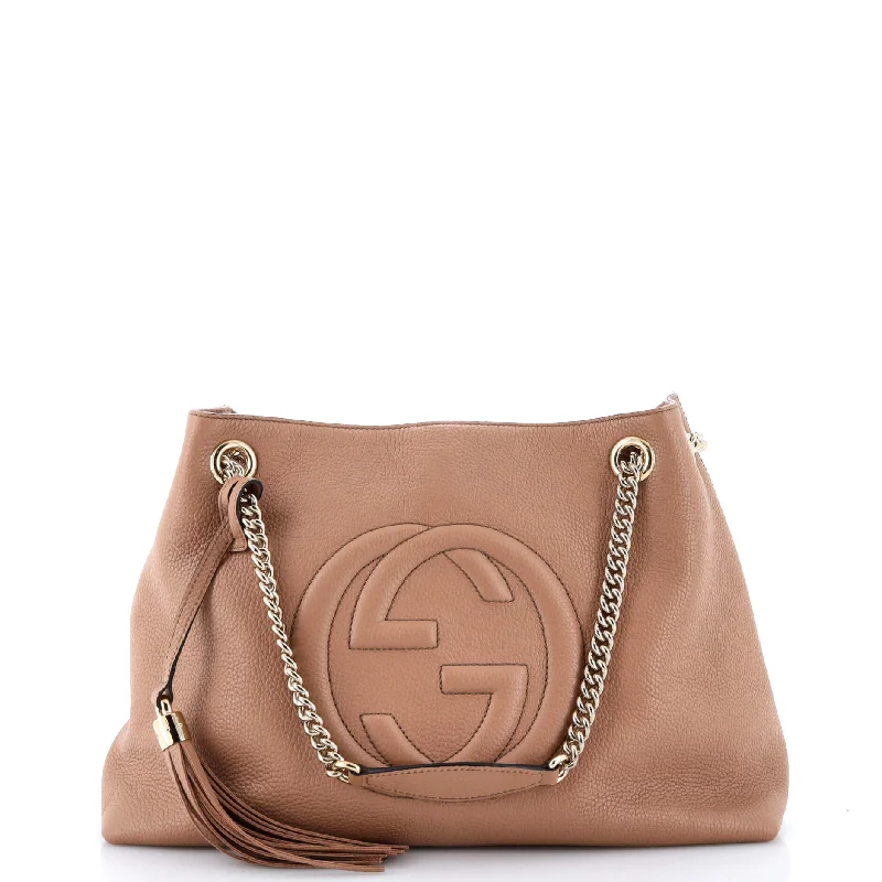 Women Gucci bags with a front - flap pocket for quick - access itemsSoho Chain Strap Shoulder Bag Leather Medium