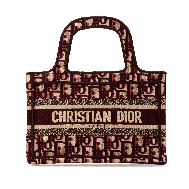 Christian Dior crossbody bags with a front - flap pocket for easy accessRed Dior Mini Oblique Book Tote Handbag