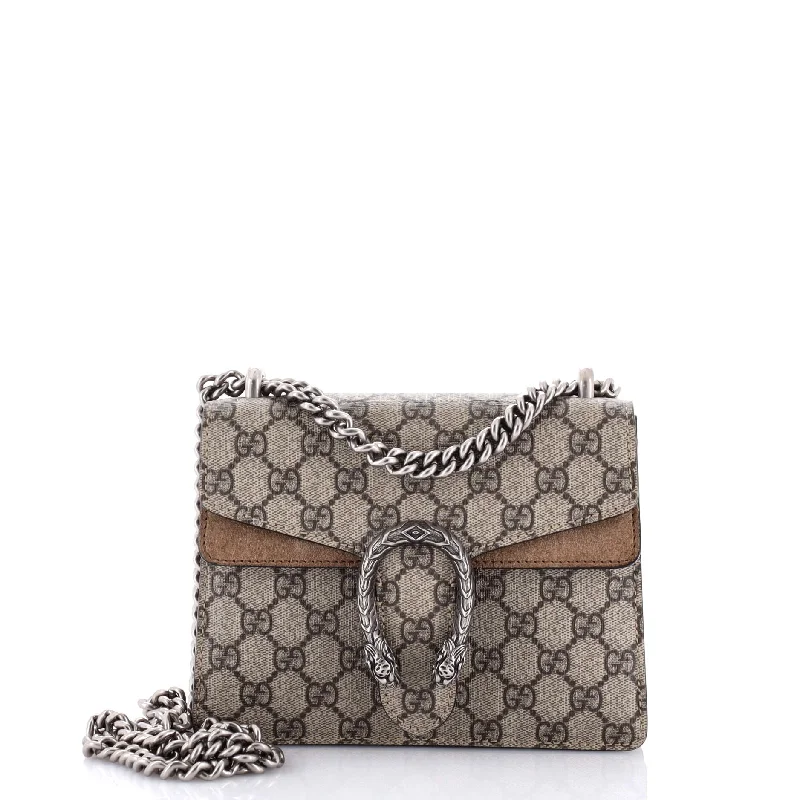 Women Gucci bags with a snap - button closure and a decorative charmDionysus Bag GG Coated Canvas Mini