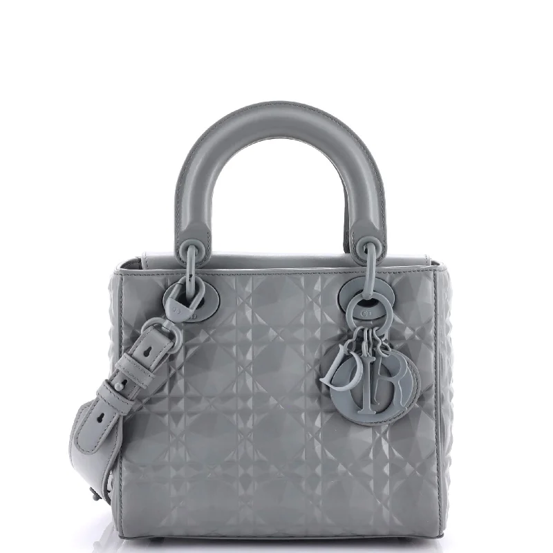 Christian Dior tote bags with a printed Dior logo on the frontMy ABCDior Lady Dior Bag Diamond Motif Cannage Calfskin Small