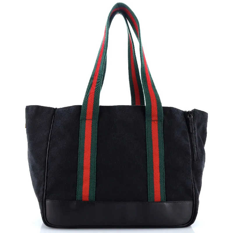 Women Gucci Sylvie bags with a leather - wrapped handleSide Zip Dog Carrier GG Canvas with Web Handles Small