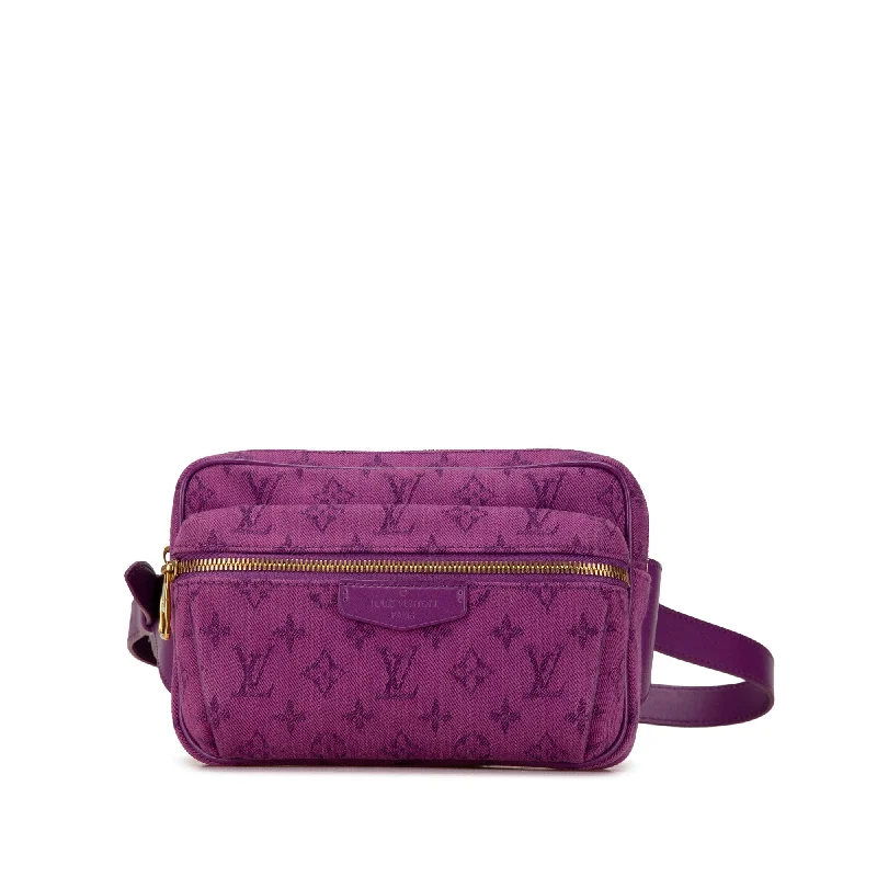 Louis Vuitton crossbody bags with a keychain holder for practicalityPurple Louis Vuitton Monogram Denim Outdoor Bumbag Belt Bag